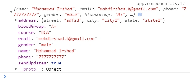 Data Binding In Template Driven Forms In Angular