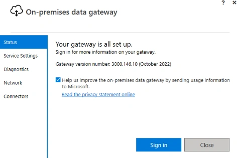 Gateway installation