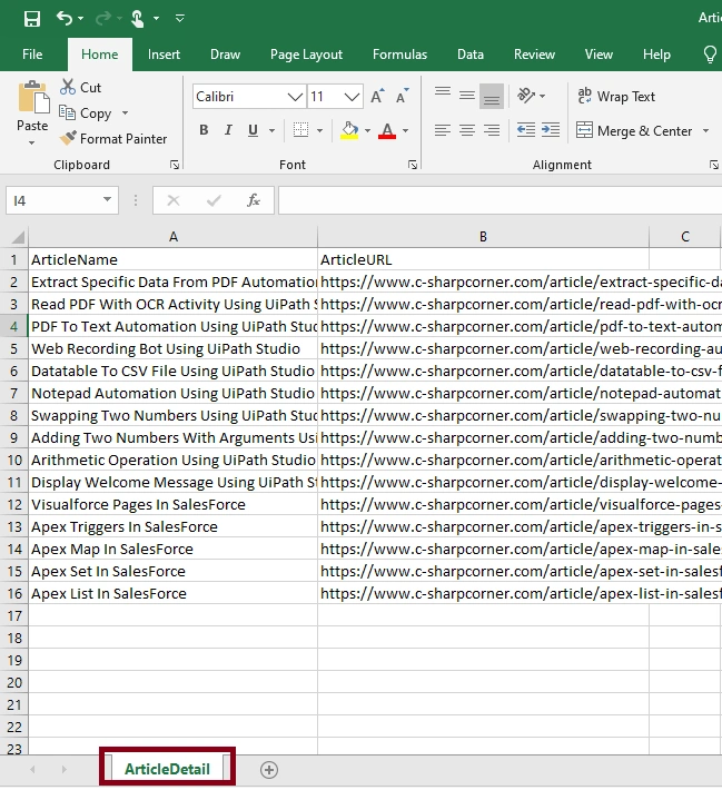 Data Scraping In A Webpage Automation Using UiPath Studio