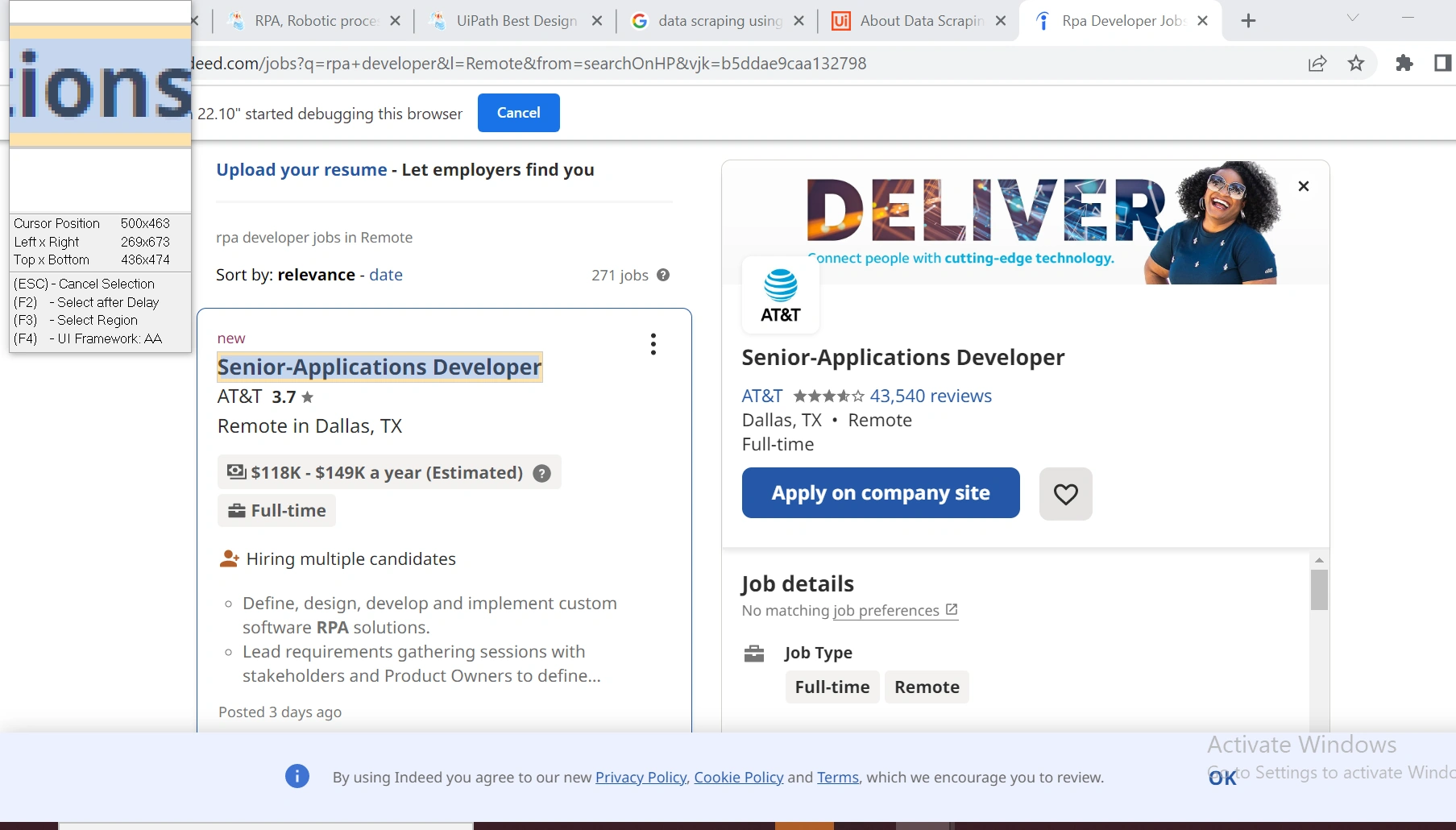 Data Scraping using UiPath