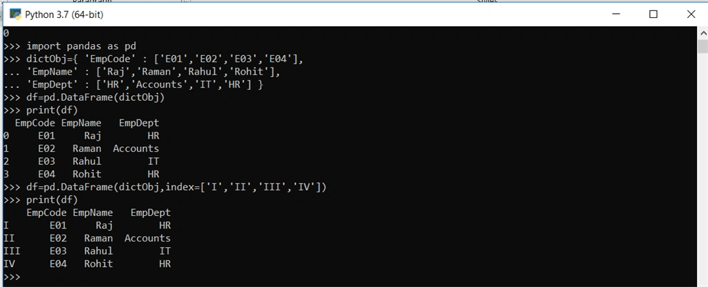 Change Index in DataFrame