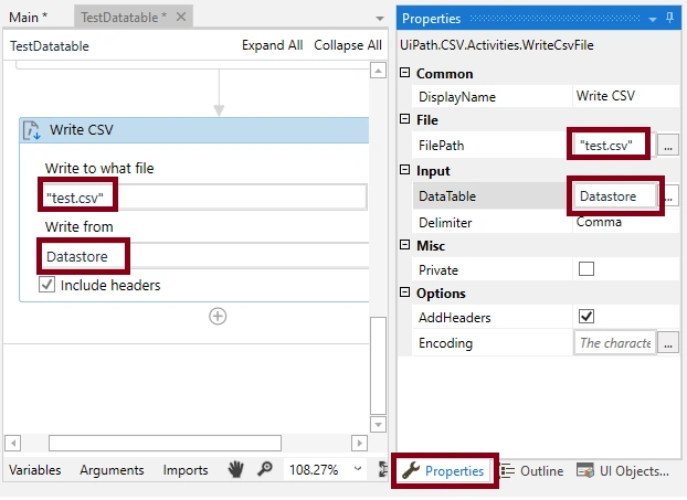 Datatable To CSV File Using UiPath Studio