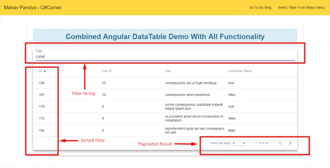 Angular Material Datatable with Angular