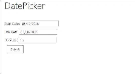 Date Picker With Validations