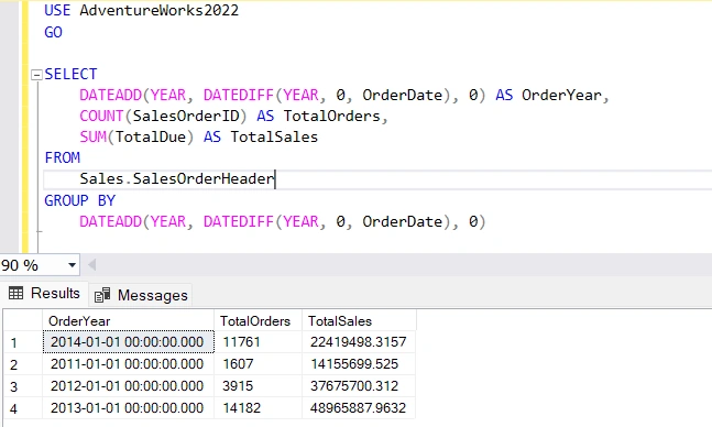 DATEADD and DATEDIFF