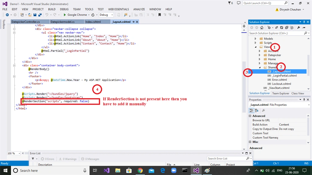 Datepicker In ASP.NET MVC