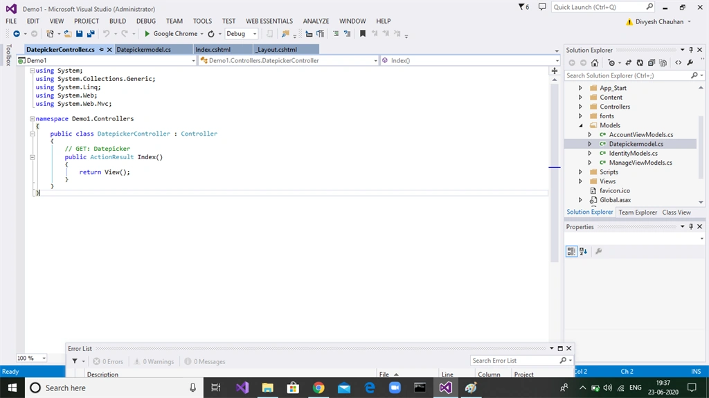 Datepicker In ASP.NET MVC