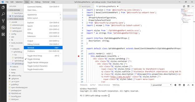 Debug SharePoint Framework Solutions With Visual Studio Code