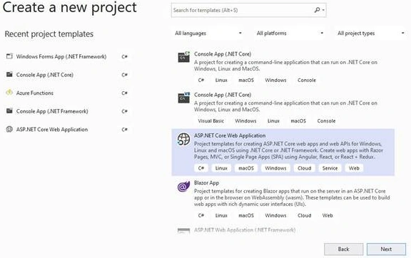 ASP dot NET core web application