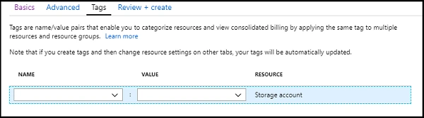 Tag tab