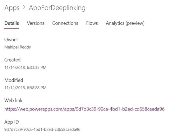 Deep Linking Into A Specific Screen On Mail Body In PowerApps