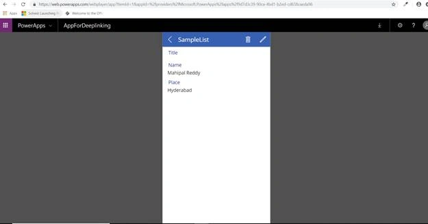 Deep Linking Into A Specific Screen On Mail Body In PowerApps