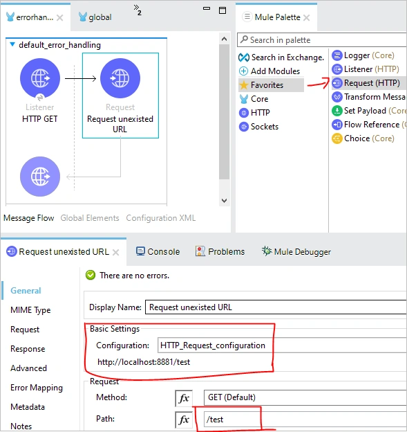 Default Error Handling Behavior of a Mule application