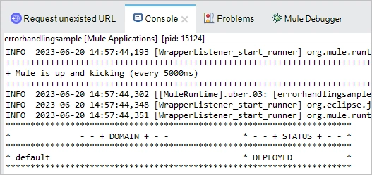 Default Error Handling Behavior of a Mule application
