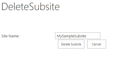 SharePoint Subsite