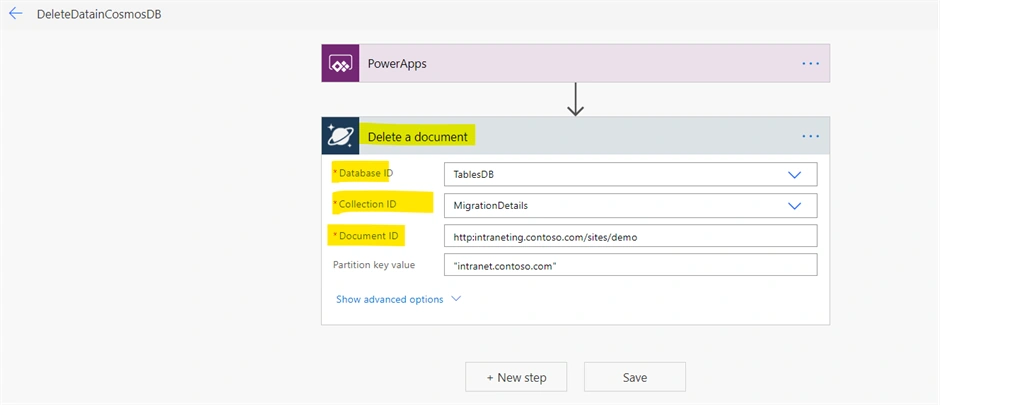 Delete Data From Azure Cosmos DB Using Power Automate