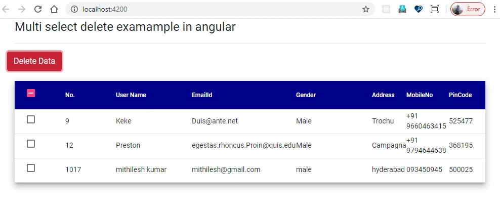 Deleting Multiple Rows With Checkboxes In Angular 9 With Web API And SQL