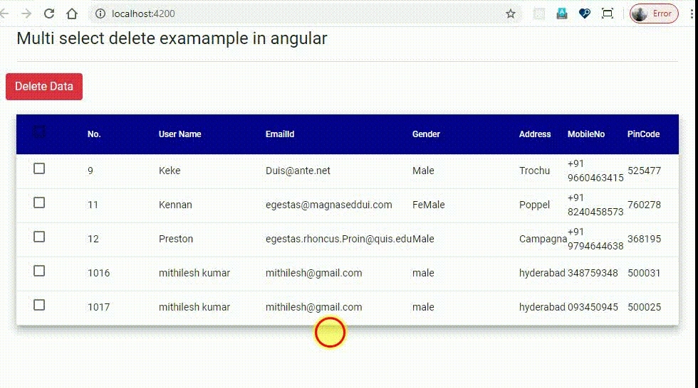 Deleting Multiple Rows With Checkboxes In Angular 9 With Web API And SQL