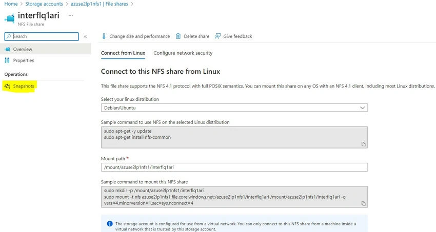 SnapshotsConnect from Linux