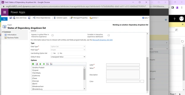 Dependency Dropdown Using Custom Script