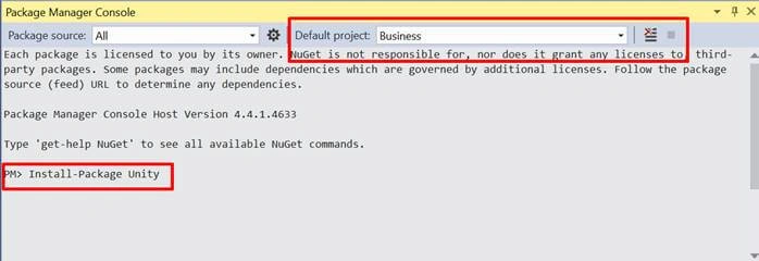 Dependency Injection Using Unity