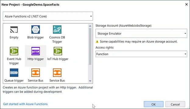 Deploy a Google Action on Azure