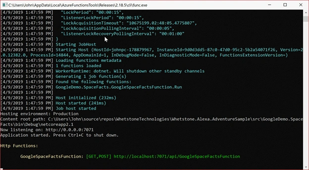 Deploy a Google Action on Azure