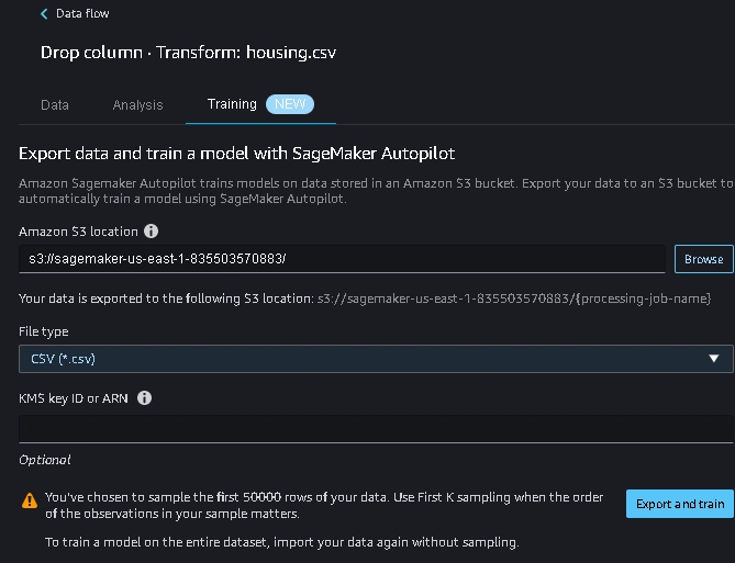 Deploy a Regression model through AWS SageMaker studio using Autopilot