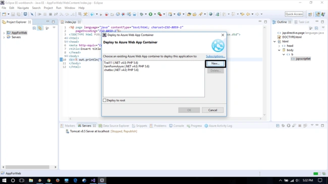 web app container