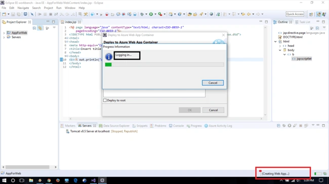 Azure web app container