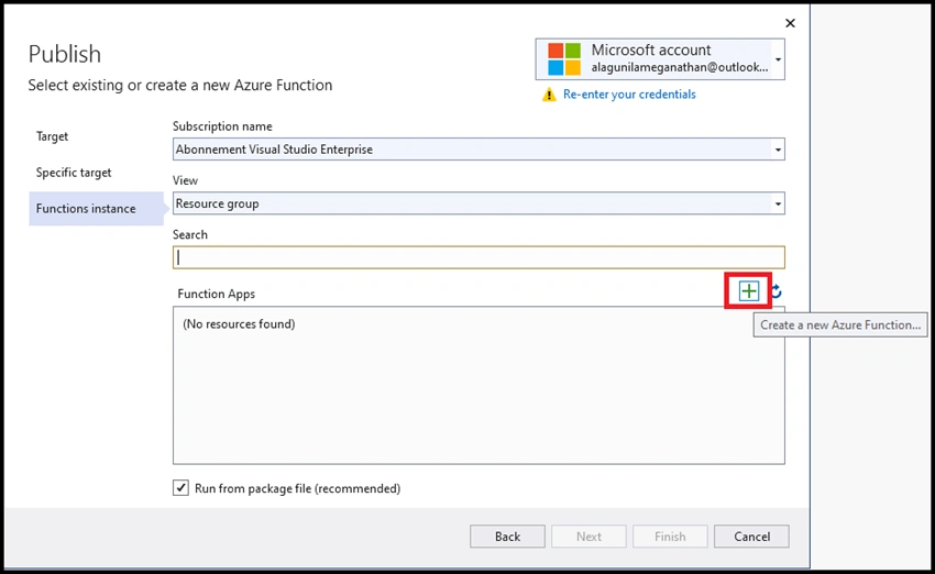 Deploy Azure Function – Blob Trigger from Visual Studio
