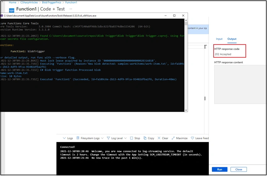 Deploy Azure Function – Blob Trigger from Visual Studio