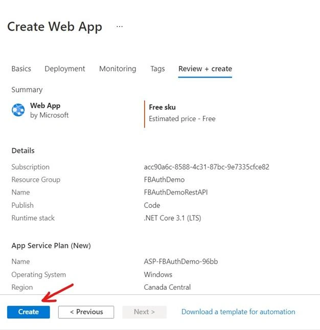 How to build and publish a .NET Core API to perform CRUD operations on Azure Cosmos DB (SQL API) and secure it using Facebook Authentication