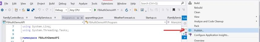 How to build and publish a .NET Core API to perform CRUD operations on Azure Cosmos DB (SQL API) and secure it using Facebook Authentication