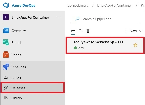 Deploy .NET Core Application To Linux Containers On Azure Web App using Deployment Center
