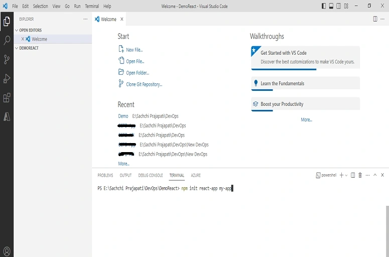 ReactJS App to Azure App