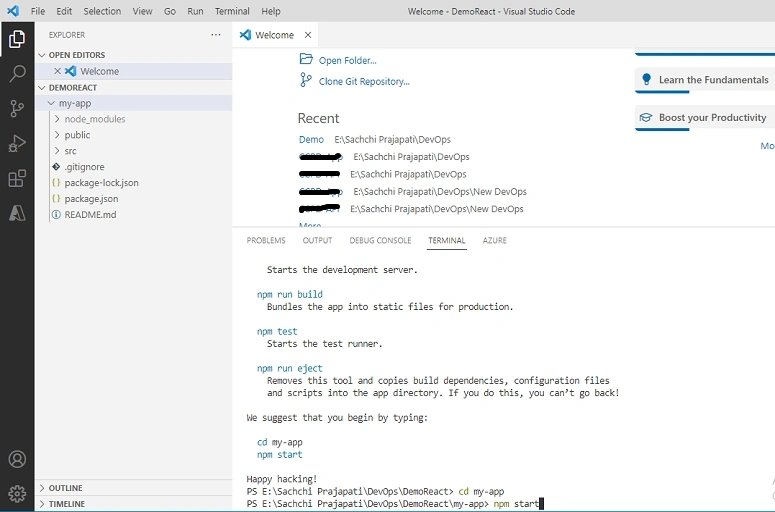 ReactJS App to Azure App