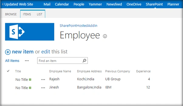 The SharePoint Hosted add-in has come up in the app catalog.