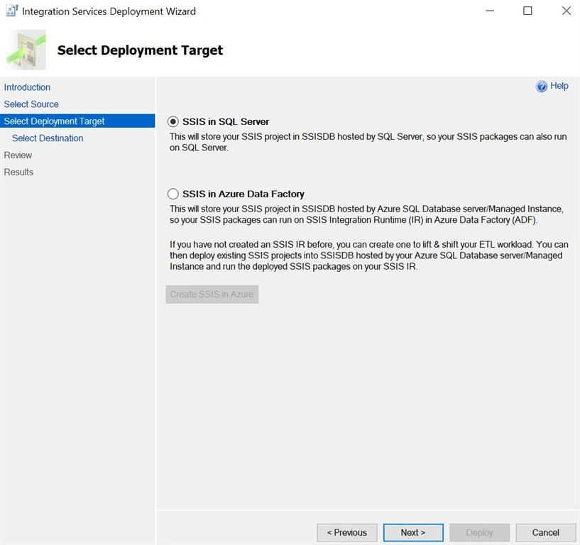 Deploy SSIS Package To SQL Server