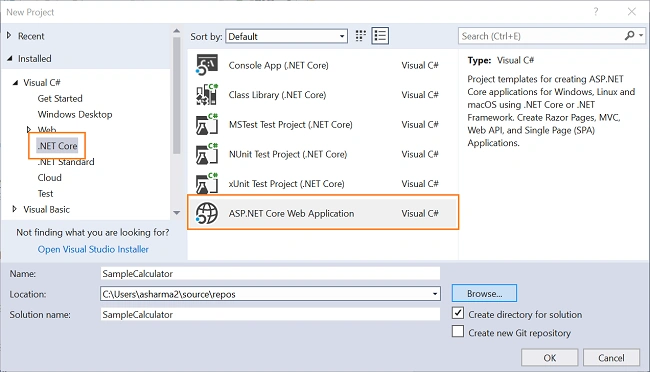 Blazor application