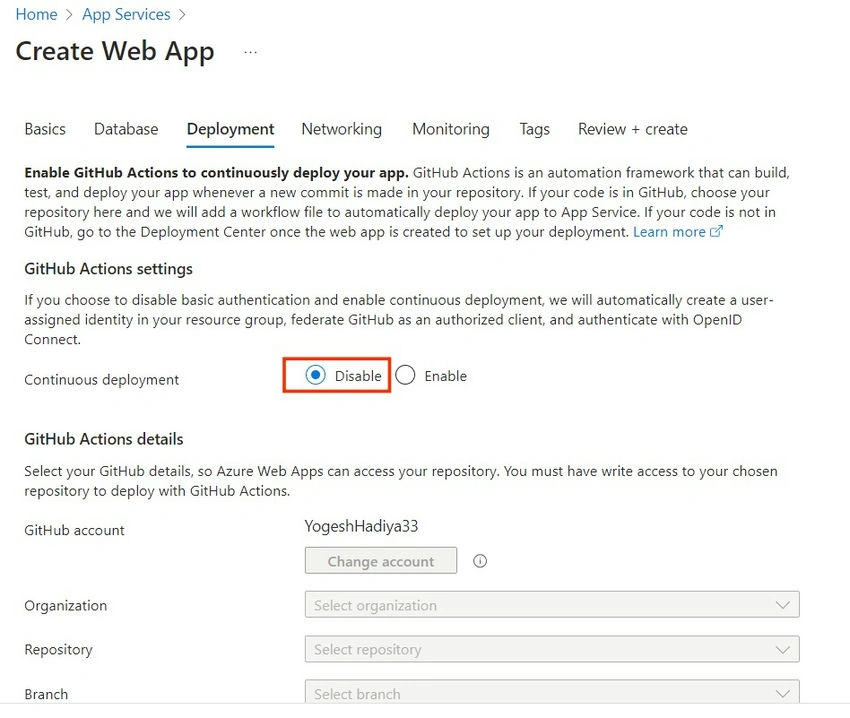 create web App