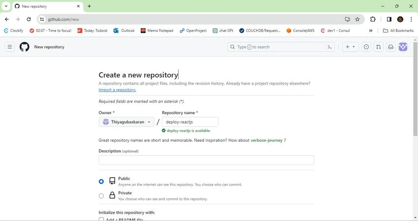 Create new repository