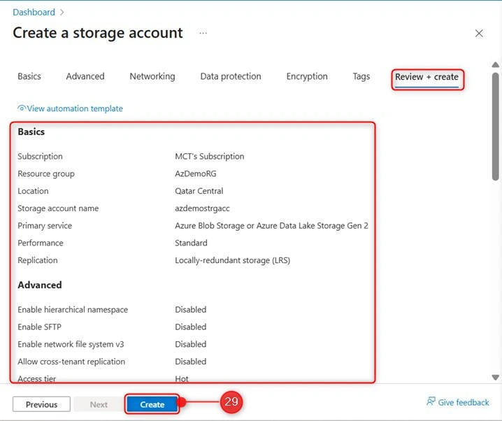 Storage account