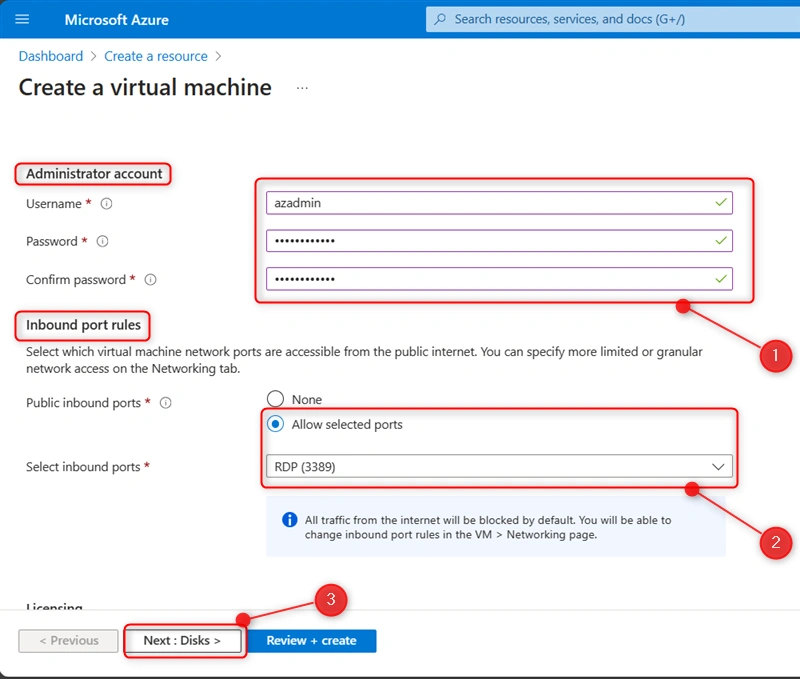 Virtual Machine Administrator Account