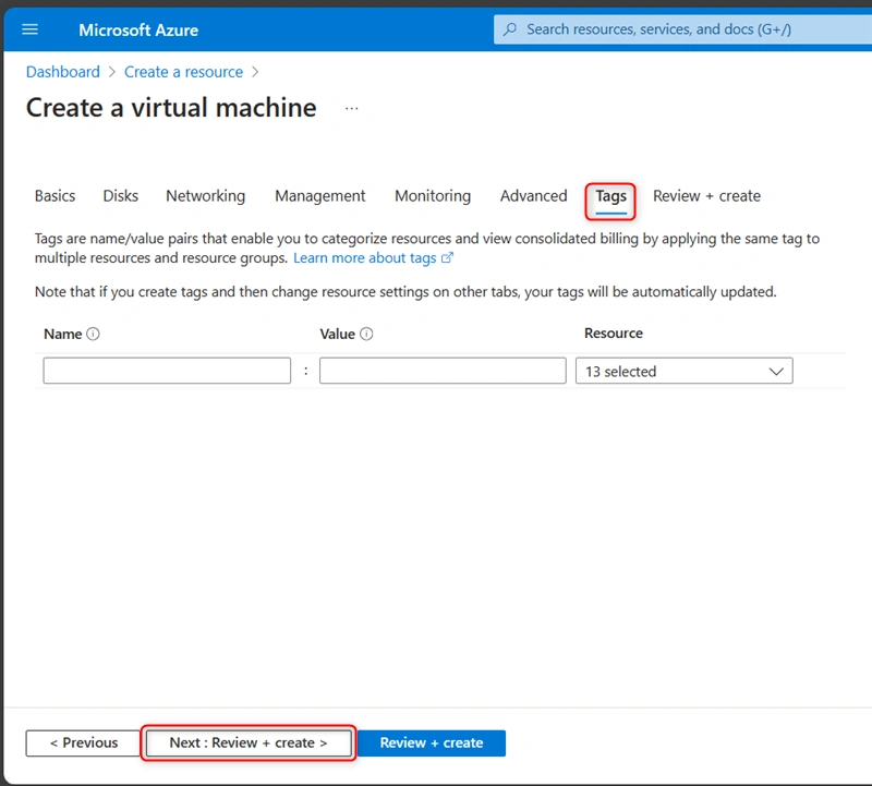 Virtual Machine tags