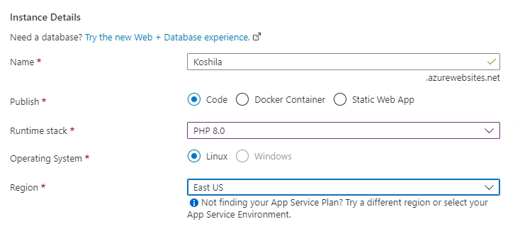 Deploying an Azure web app