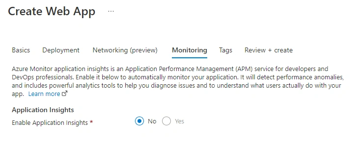 Deploying an Azure web app