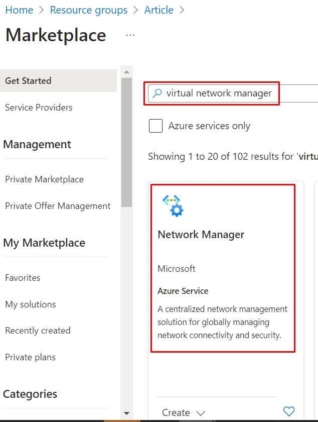 Azure virtual network