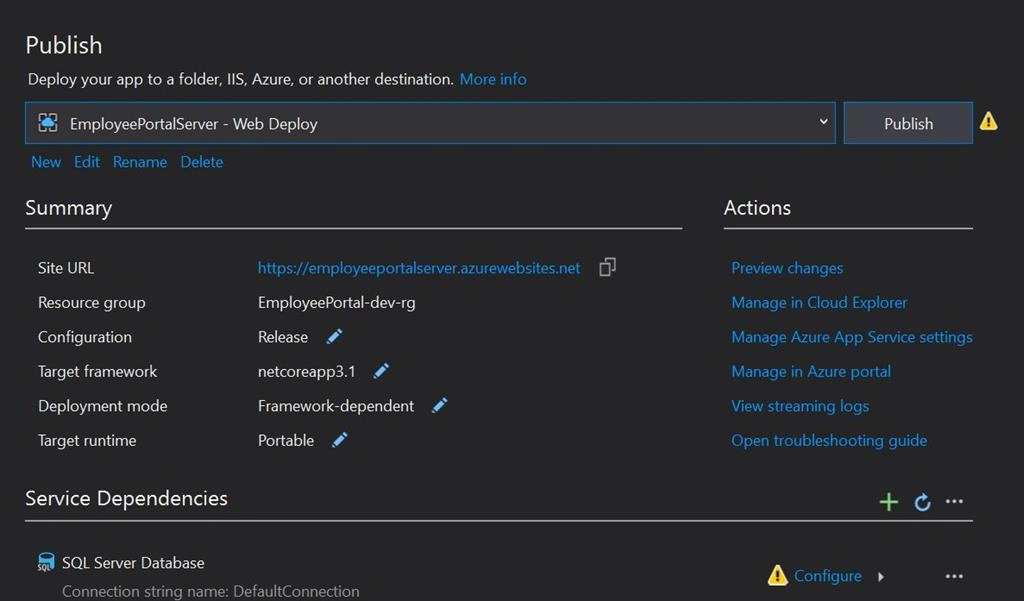 Deploying Blazor WASM .NET Core 3.1 Hosted To Azure Cloud (Paas) Model Connected To Azure SQL