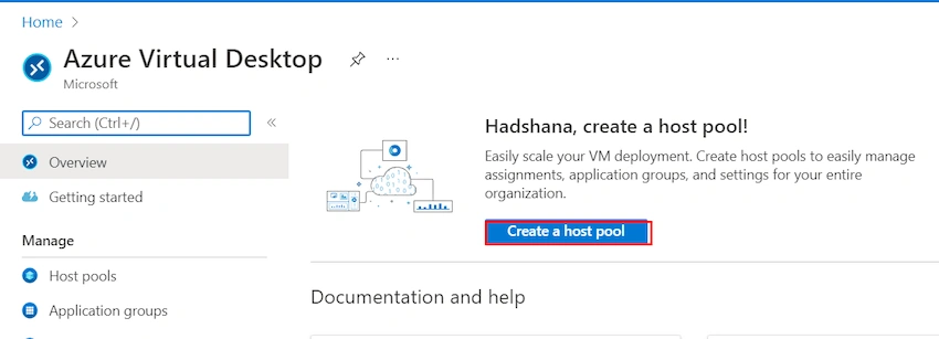Deploying Host pool in Azure Virtual Desktop